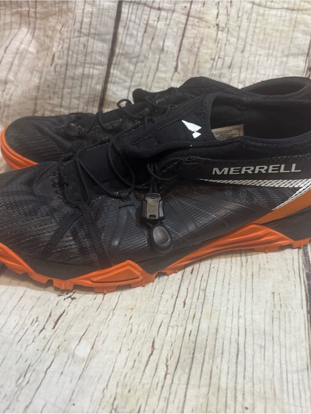 Merrell Black and Orange Hiking Sneakers Sz 9